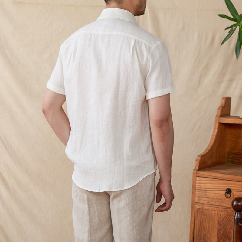 100% Linen Breathable Casual Thin Business Shirt