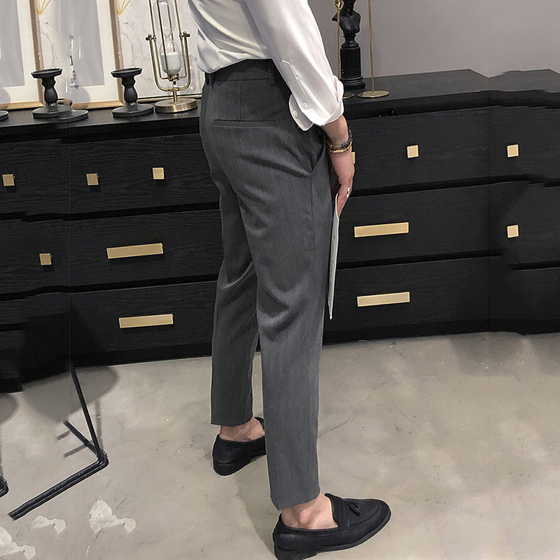 Men's Casual Slim Fit Business Nine-minute Trousers