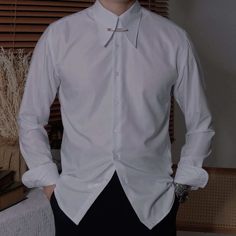 Men's Business Slim Fit Long Sleeve Casual Shirt