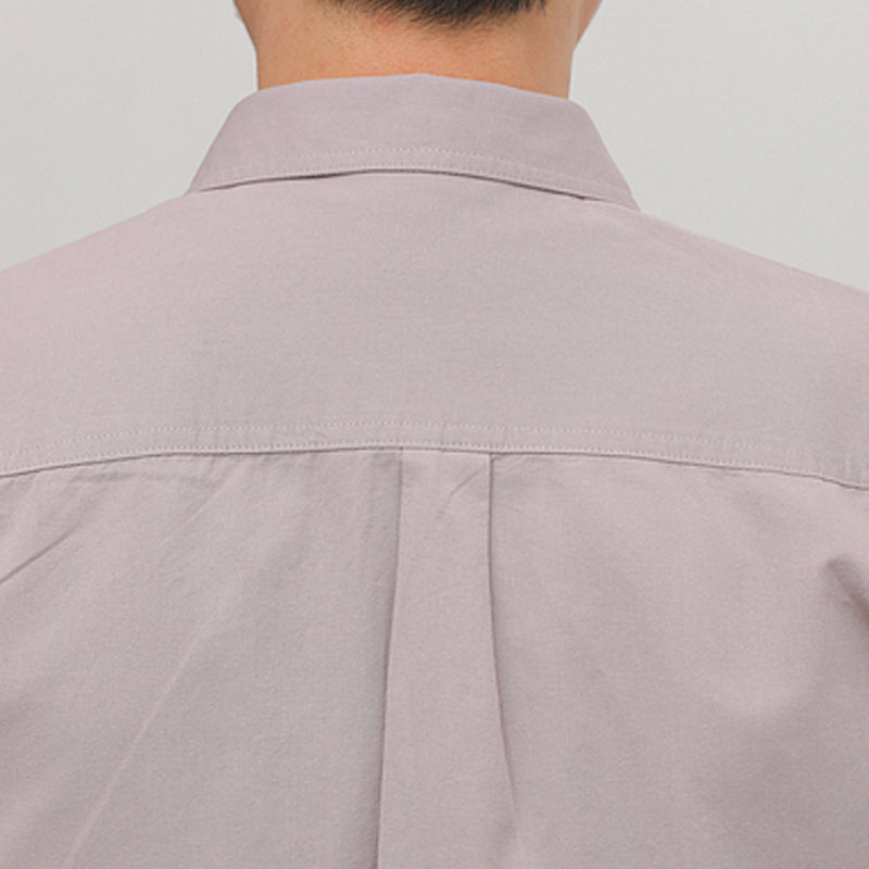 Solid Color Pointed Collar Casual Cotton Shirt