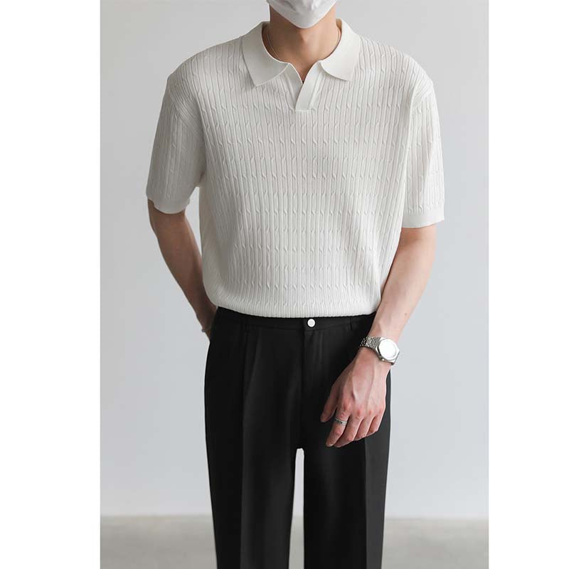 Men's Short Sleeve Knitted Sweater
