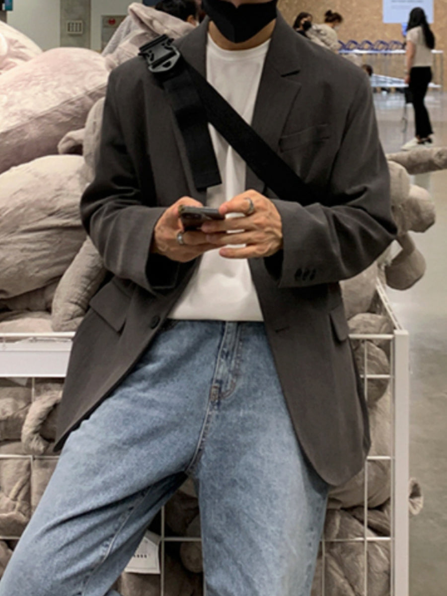 Korean Style Loose Casual Single-breasted Blazer