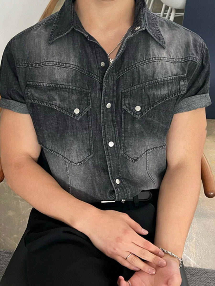 Vintage Loose Casual Washed Denim Shirt