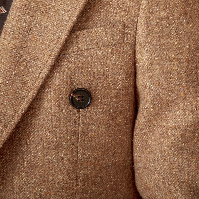 Wool-Silk Blend Tweed Coat