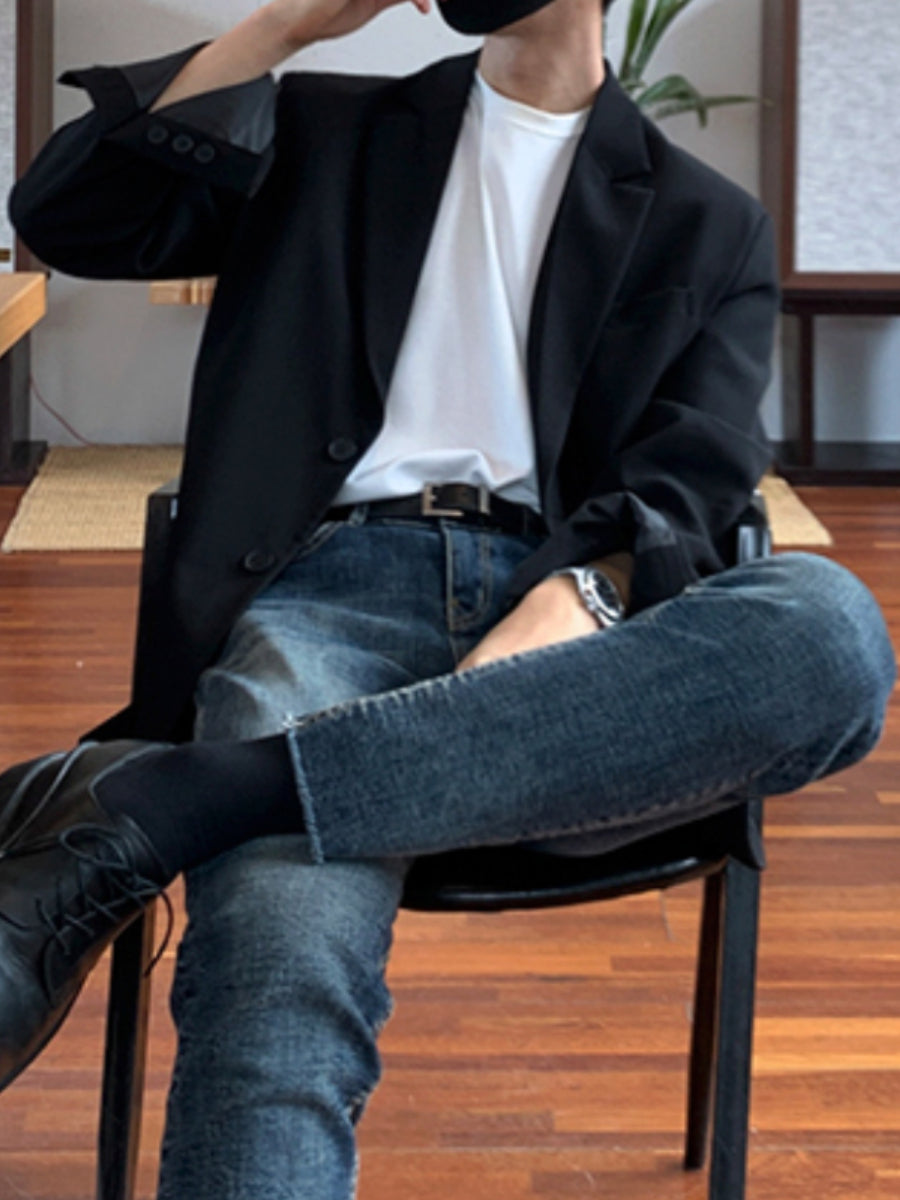 Korean Style Loose Casual Single-breasted Blazer