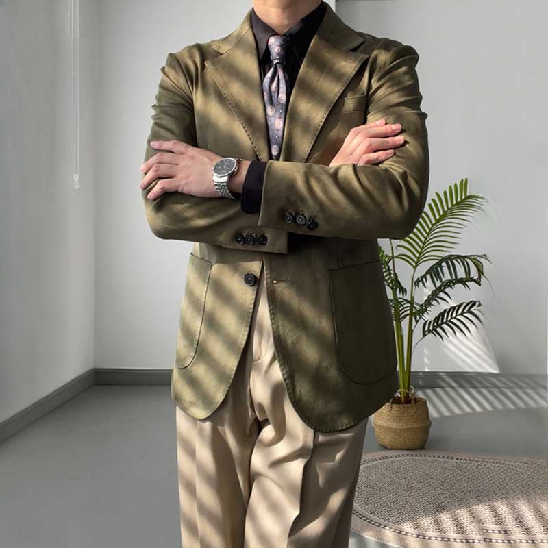 Slim Fit Vintage Suede Blazer