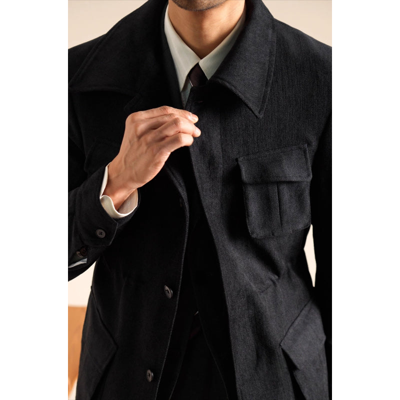 Chenille Plain Safari Jacket