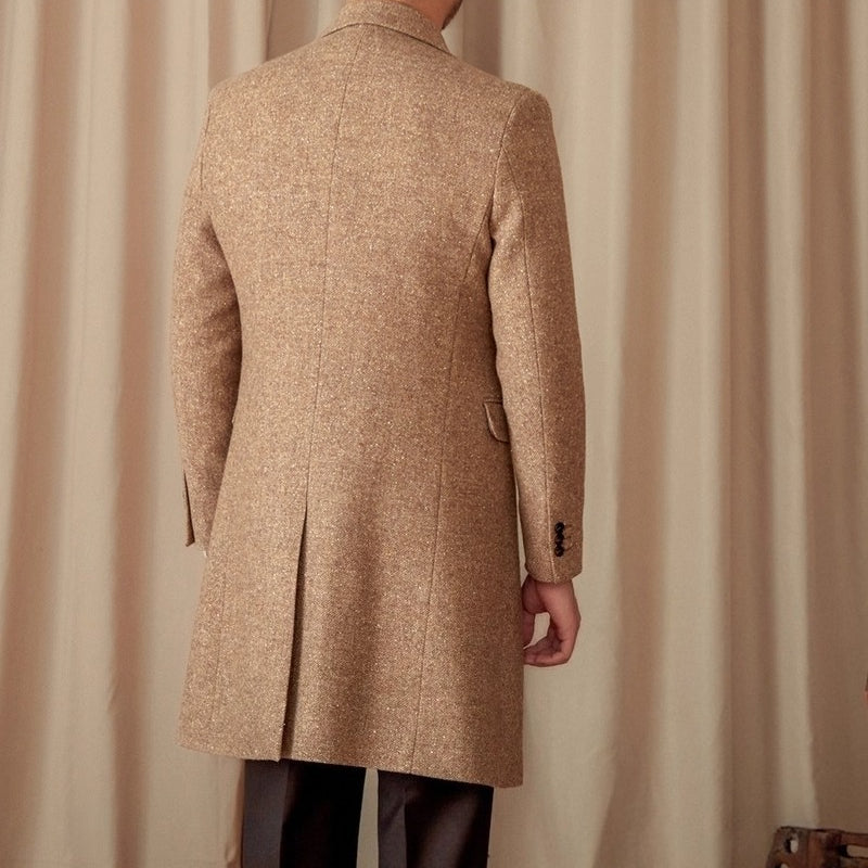 Wool-Silk Blend Tweed Coat