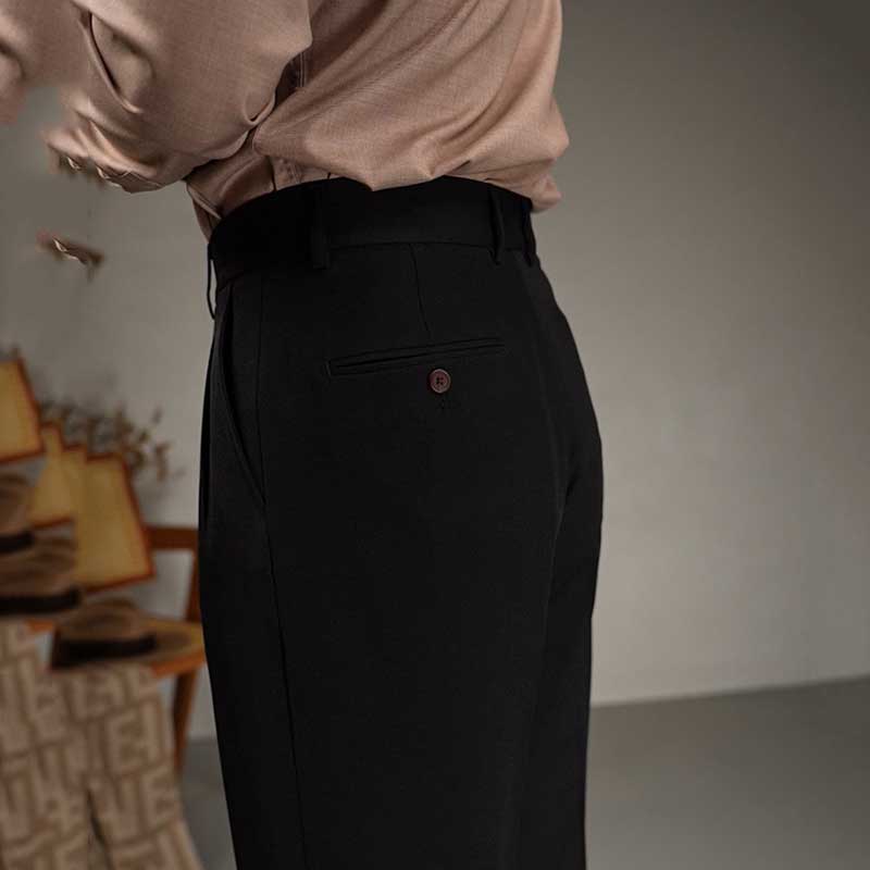 High Waist Straight No Ironing Wide Leg Trousers