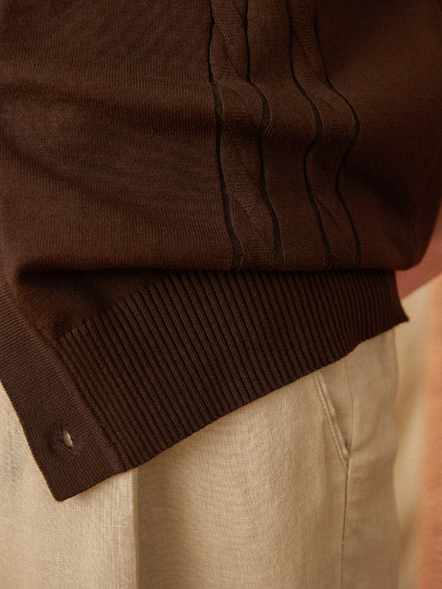 Italian Lapel Cotton Casual Knitted POLO Shirt