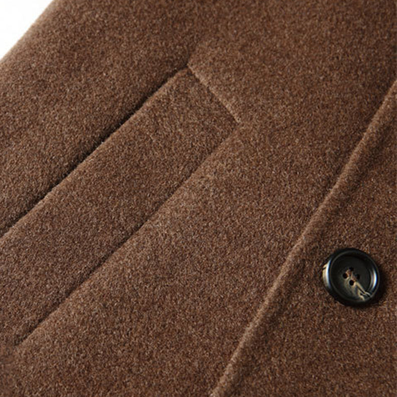 Long Thermal Lined Double-Sided Wool Overcoat