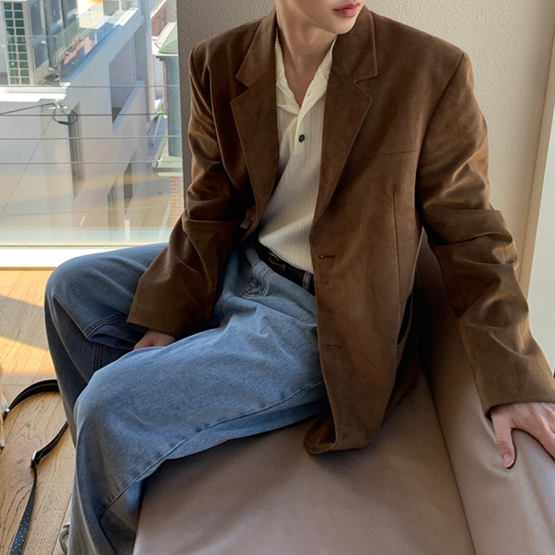 Casual Loose Fit Single-breasted Suit Jacket