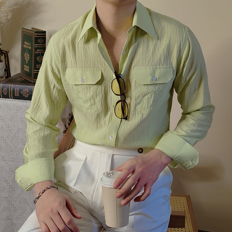 Men's Cotton and Linen Casual Loose Shirt