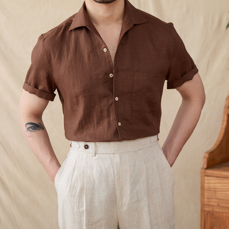 100% Linen Breathable Casual Thin Business Shirt