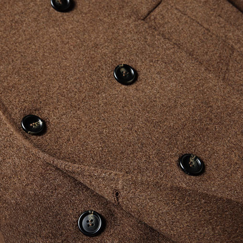 Long Thermal Lined Double-Sided Wool Overcoat