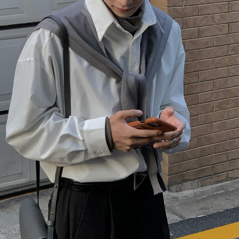 Men's Loose Solid Color Thin Scarf Shawl