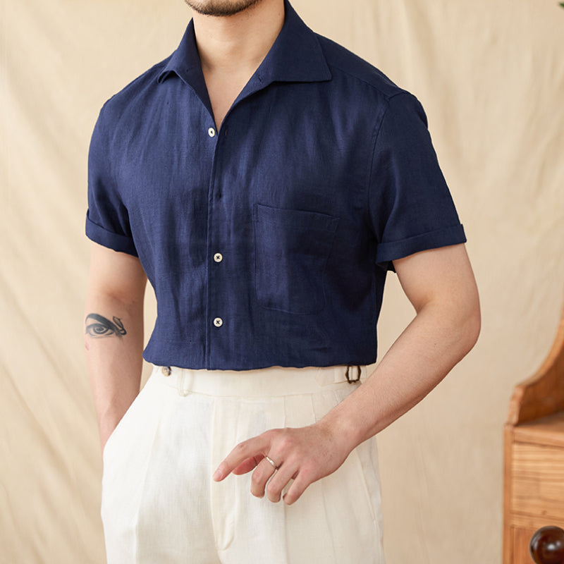 100% Linen Breathable Casual Thin Business Shirt
