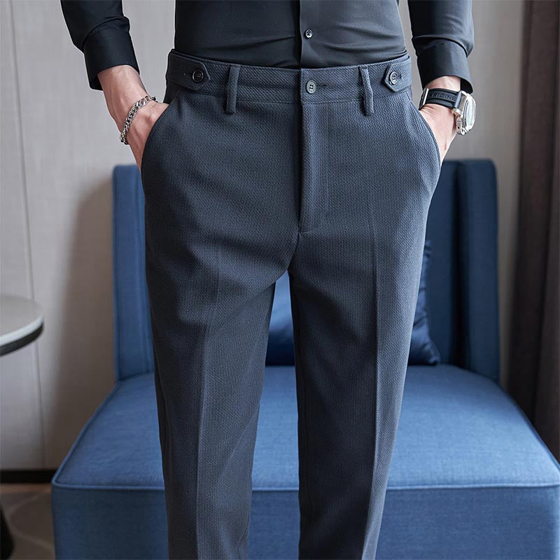 Men's Slim Business Straight Leg Casual Suit Pants