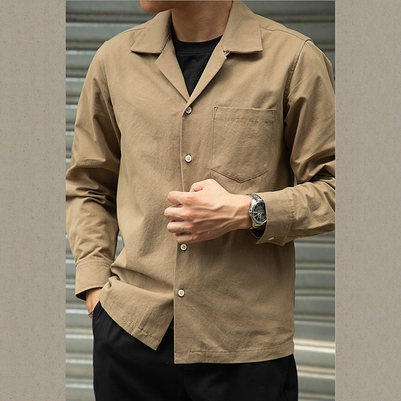 Men's Cuban Collar Wear-resistant Layered Jacket