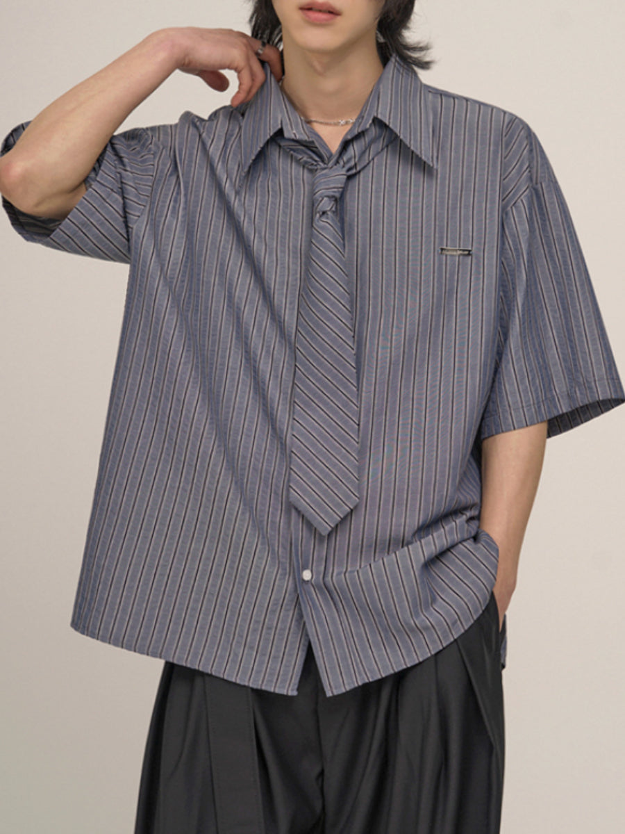 Japanese Striped Loose Casual Shirt