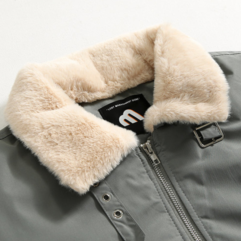 Loose Solid Color Thick Lamb Wool Coat