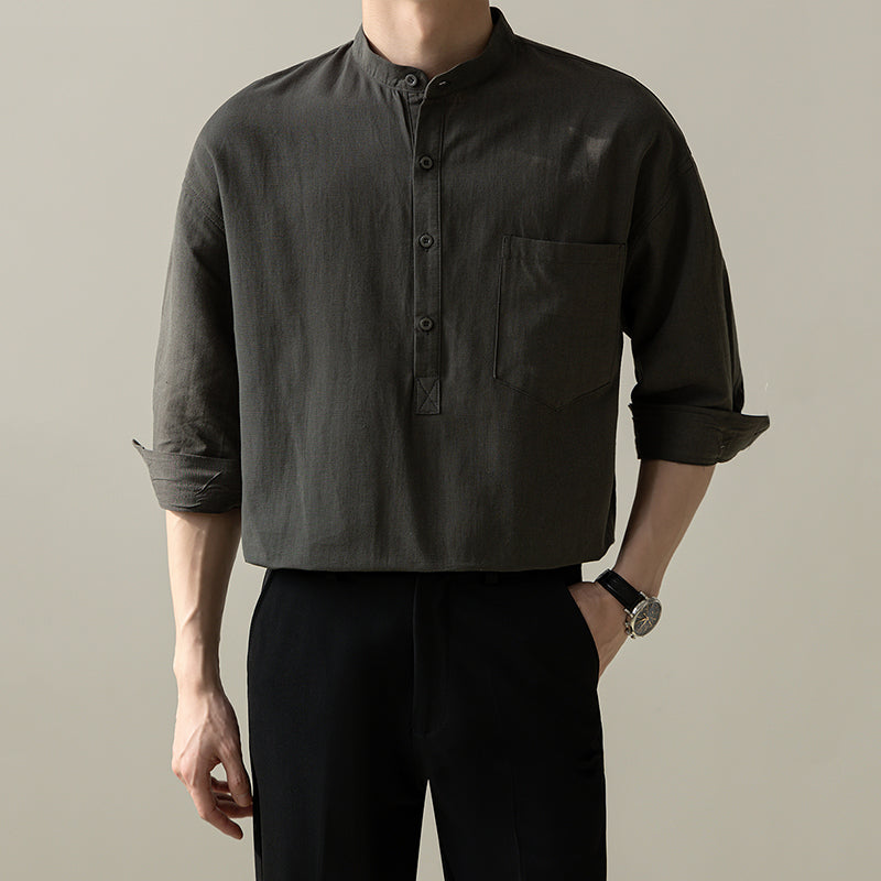 Stand Collar Casual Business Shirt