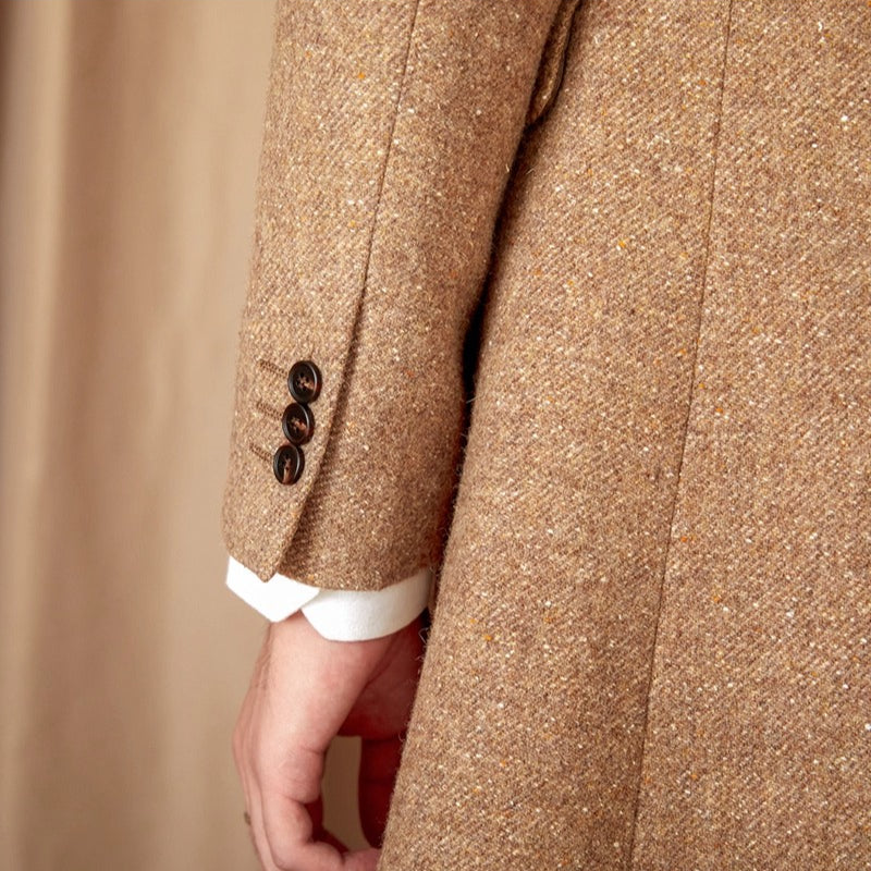 Wool-Silk Blend Tweed Coat