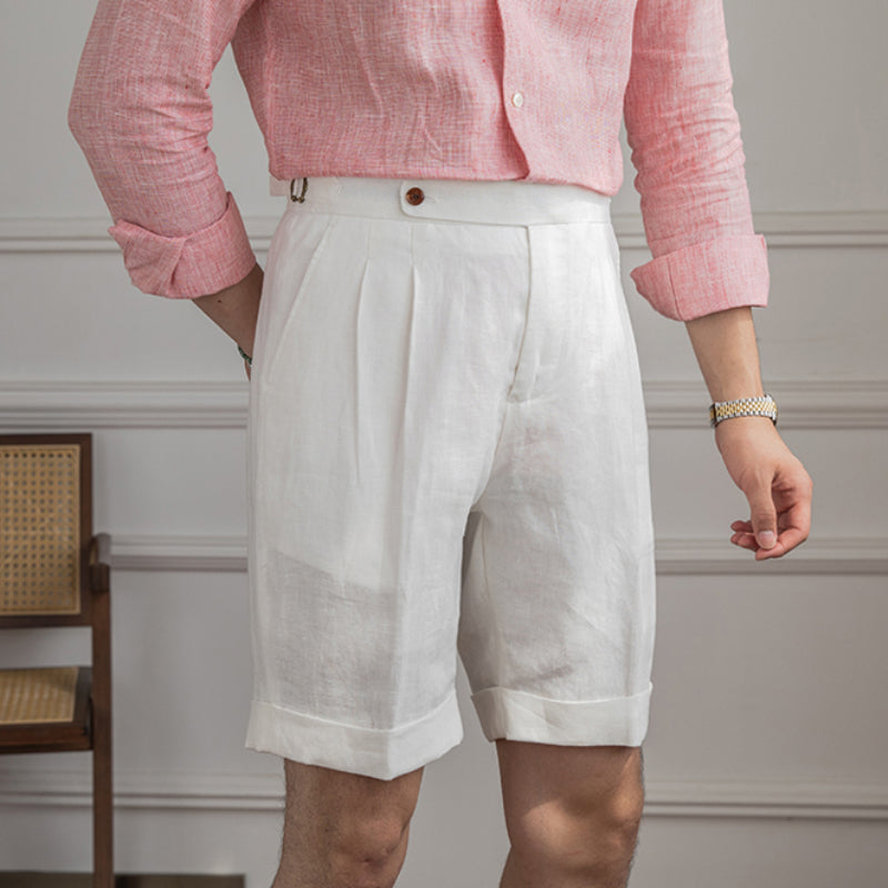 Italian 100% Linen Breathable Casual Shorts