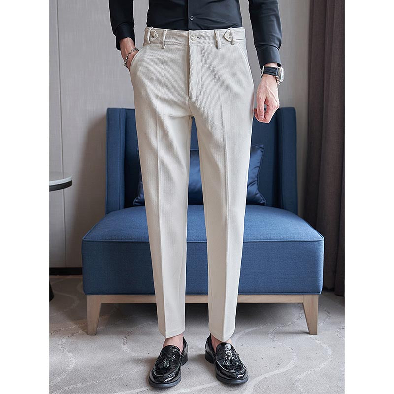Men's Slim Business Straight Leg Casual Suit Pants