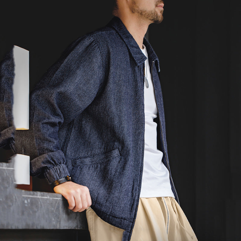 Men's Retro Loose Lapel Casual Denim Jacket