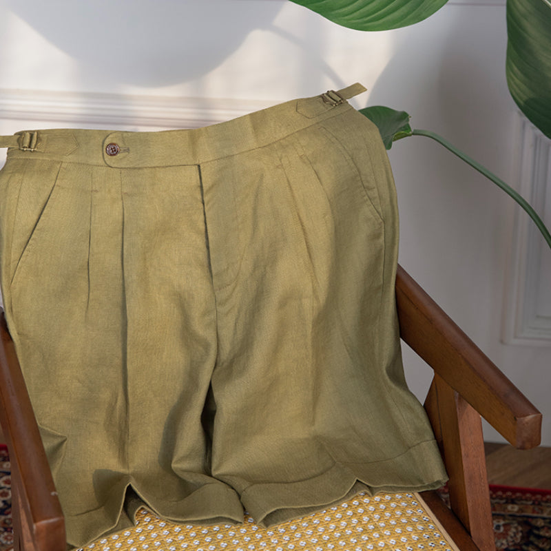 Italian 100% Linen Breathable Casual Shorts