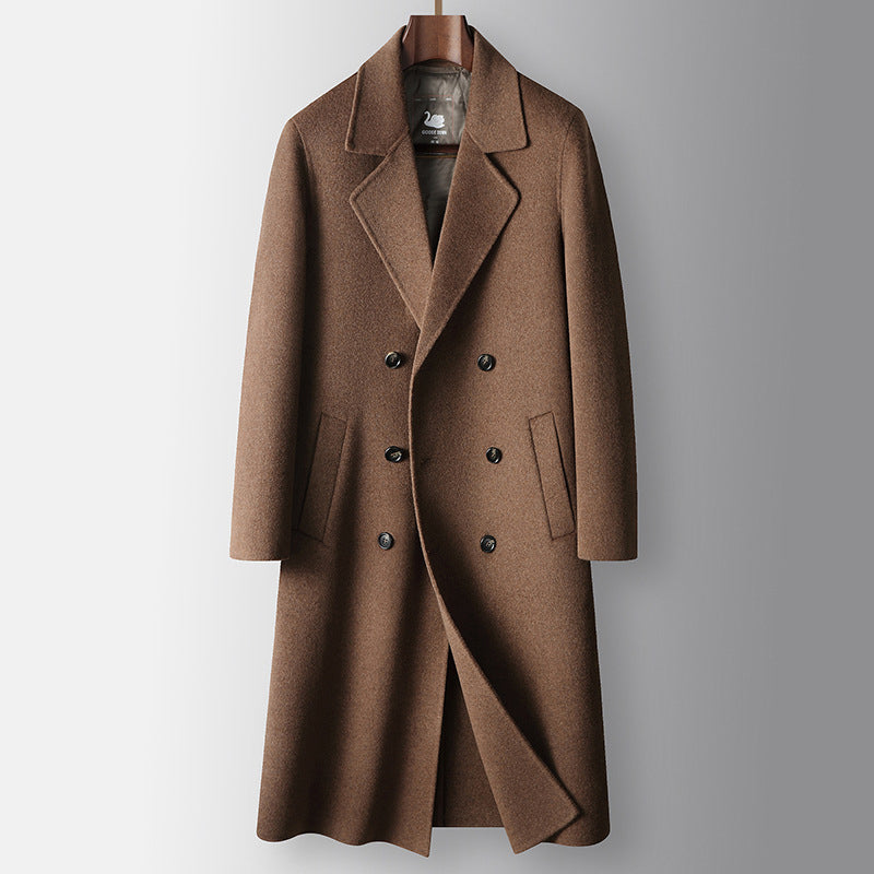 Long Thermal Lined Double-Sided Wool Overcoat