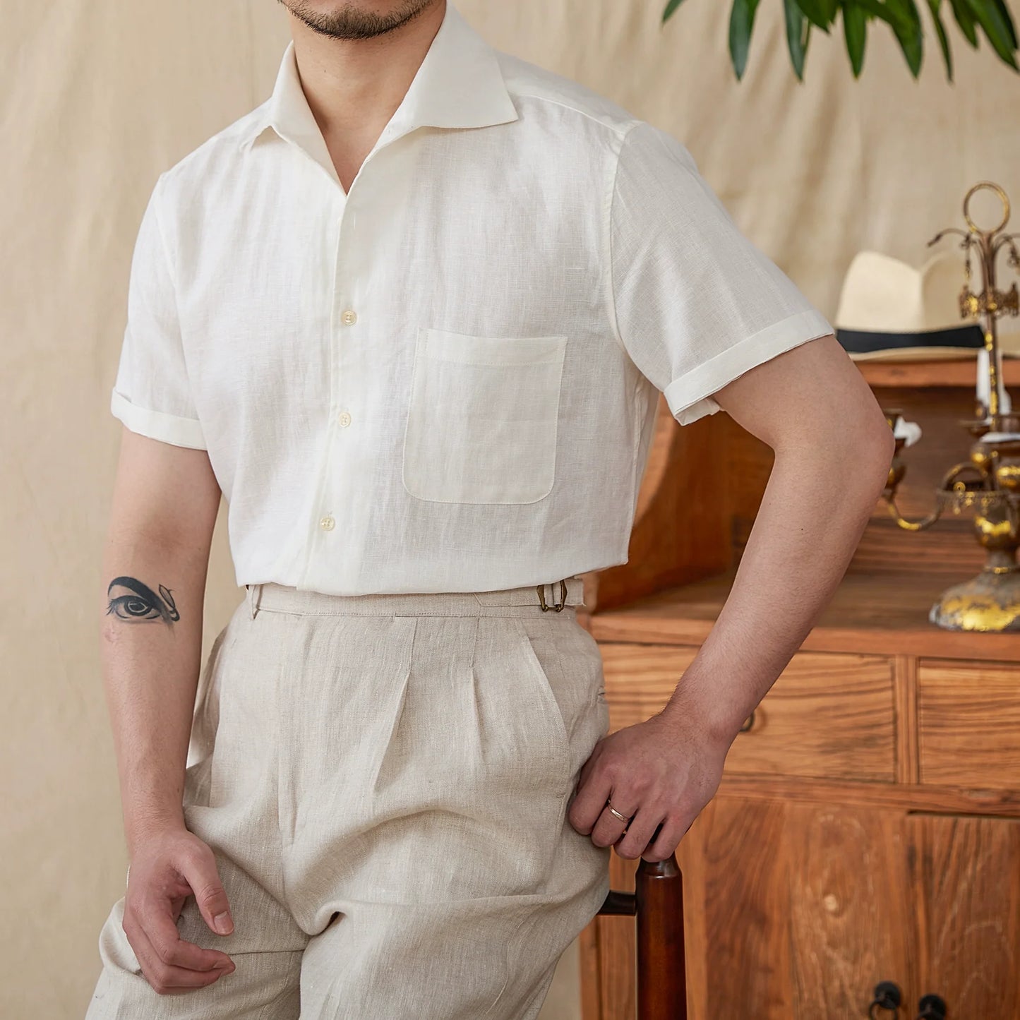 100% Linen Breathable Casual Thin Business Shirt