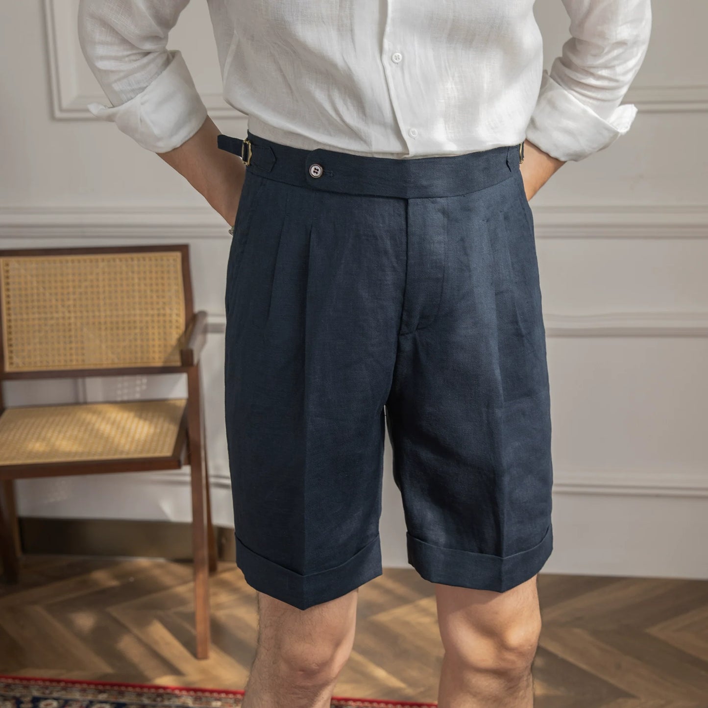 Italian 100% Linen Breathable Casual Shorts