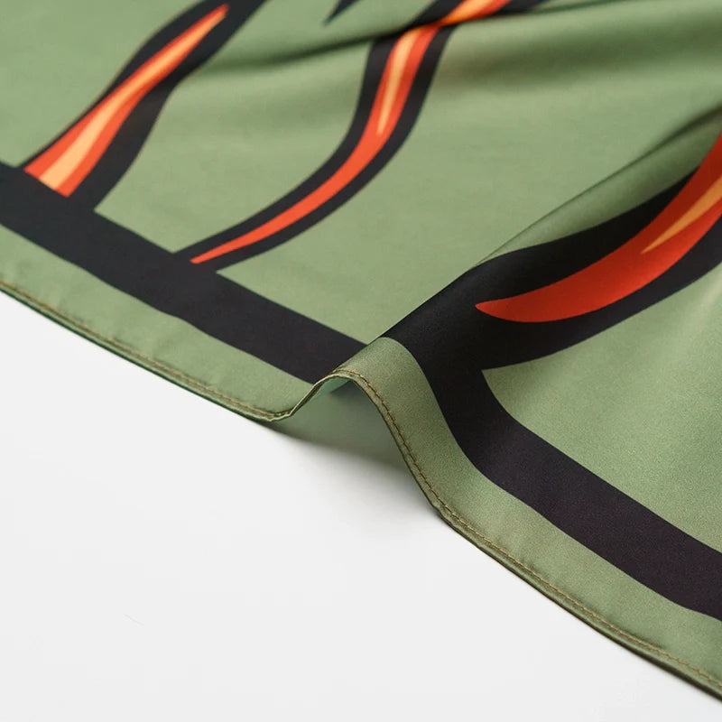 Vintage Green Square Scarf
