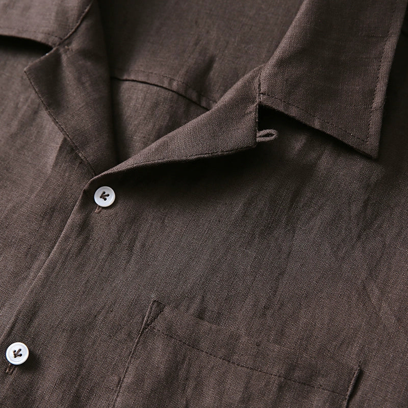 Breathable Loose Cuban Collar Linen Casual Shirt
