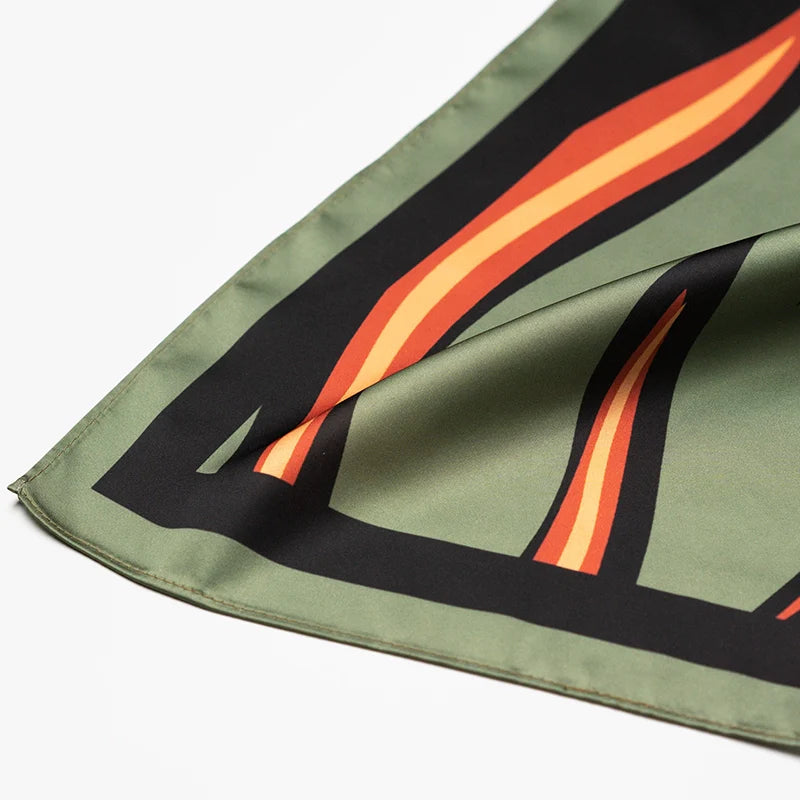 Vintage Green Square Scarf