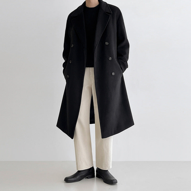 Solid Color Woolen Loose Thick Coat