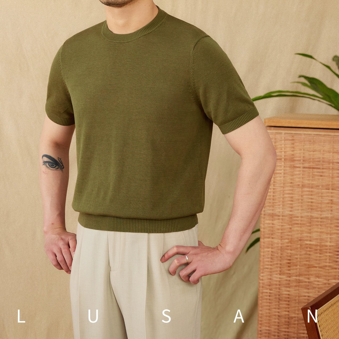 Lyocell Breathable Casual Round Neck T-shirt