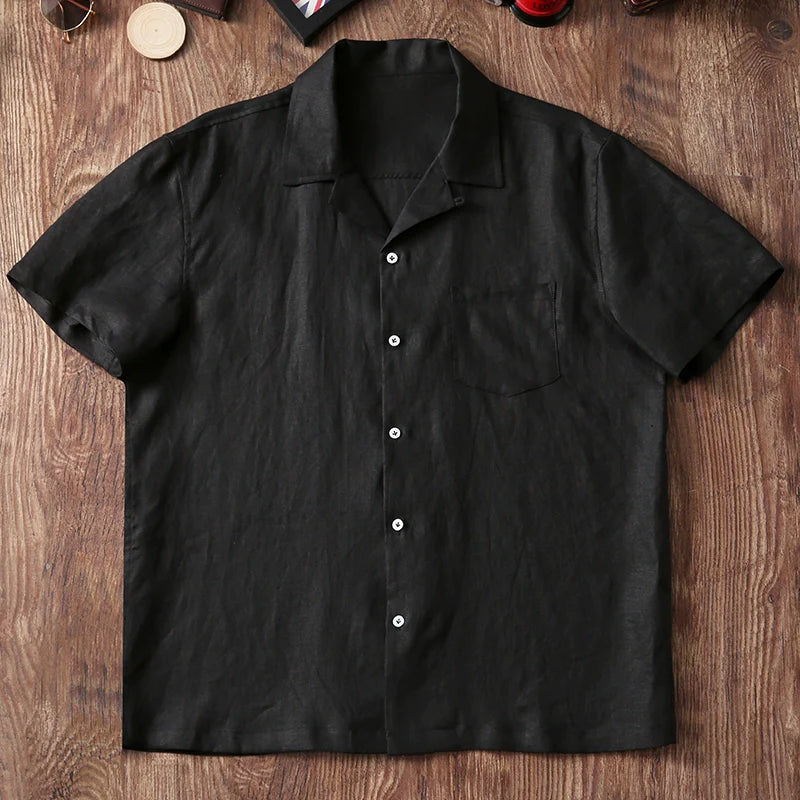 Breathable Loose Cuban Collar Linen Casual Shirt