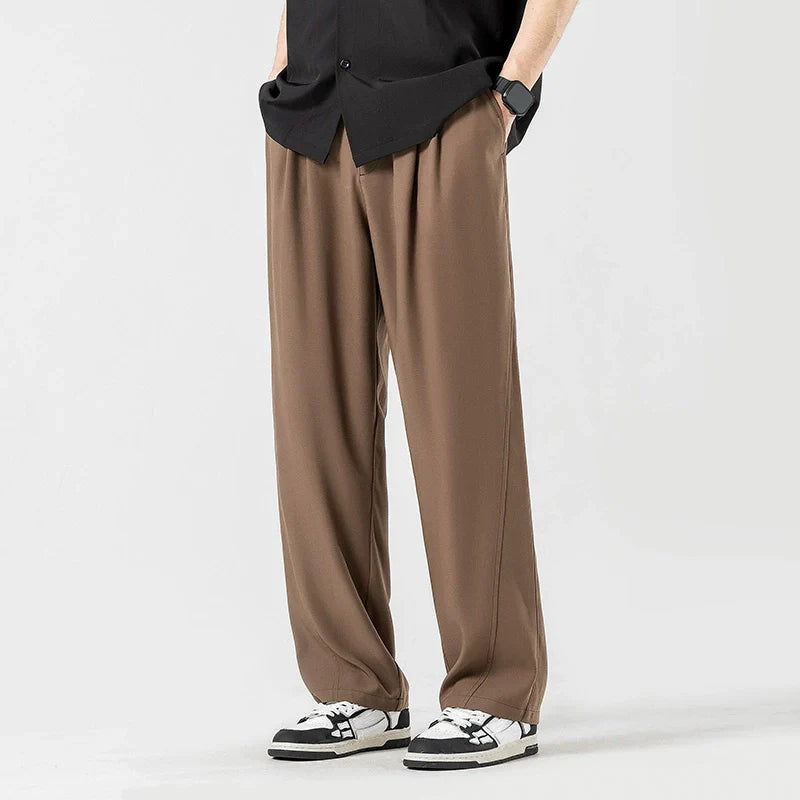 Drape Casual Thin Loose Straight Long Trousers
