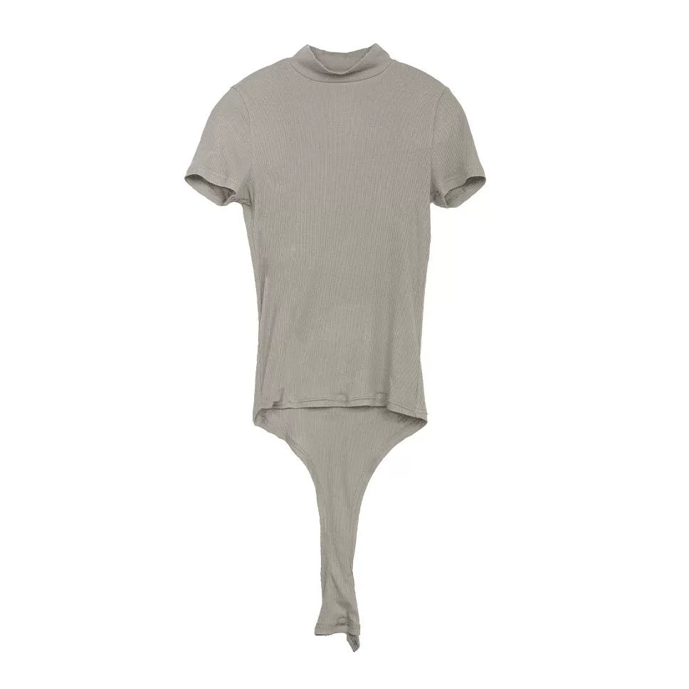 Half-sleeved Ribbed Modern Dance Top