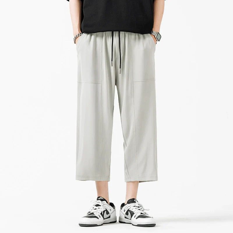 Summer Ice Silk Thin Loose Straight Casual Pants