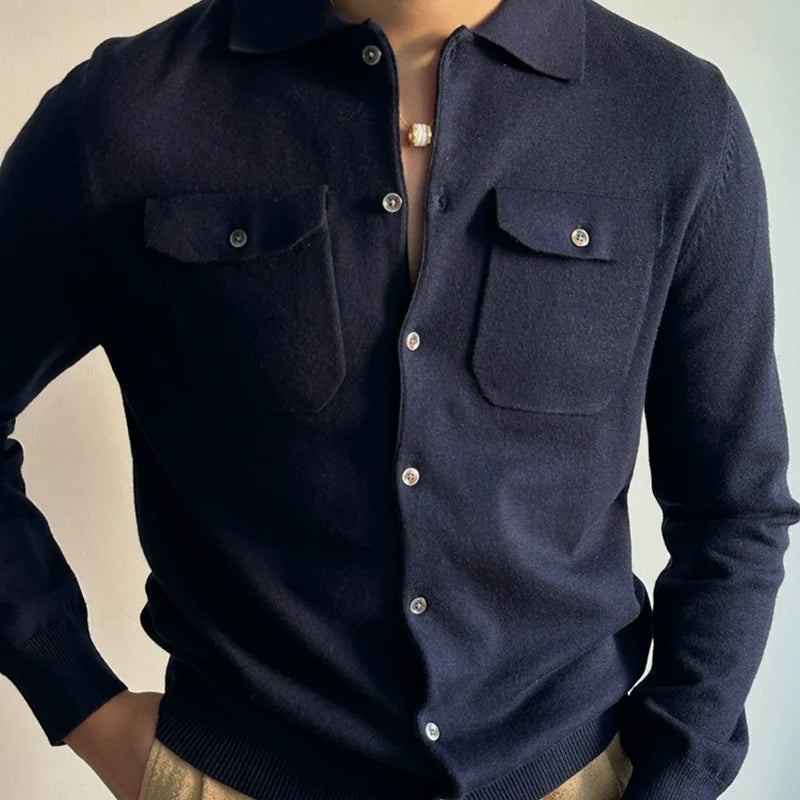 Lapel Knitted Loose Wool Cardigan