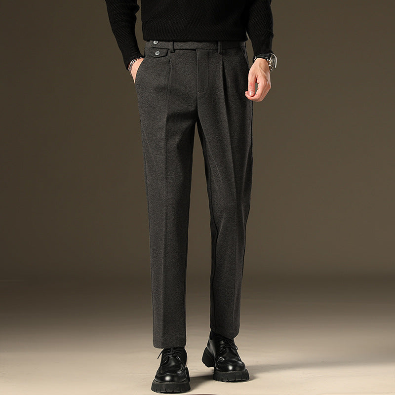 Slim Fit Woolen Stretch Warm Trousers
