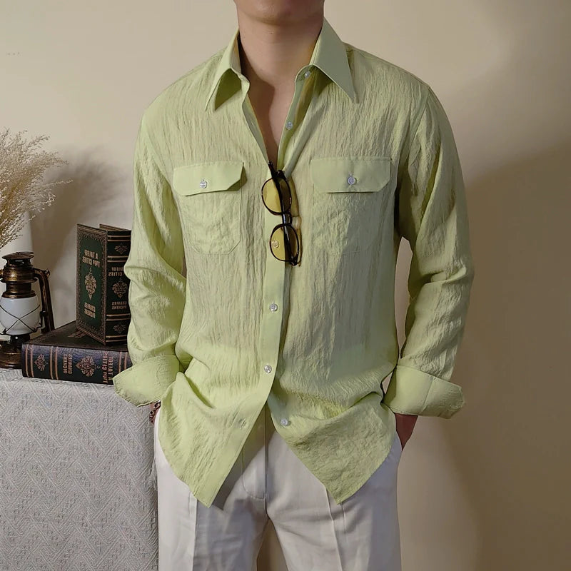 Men's Cotton and Linen Casual Loose Shirt