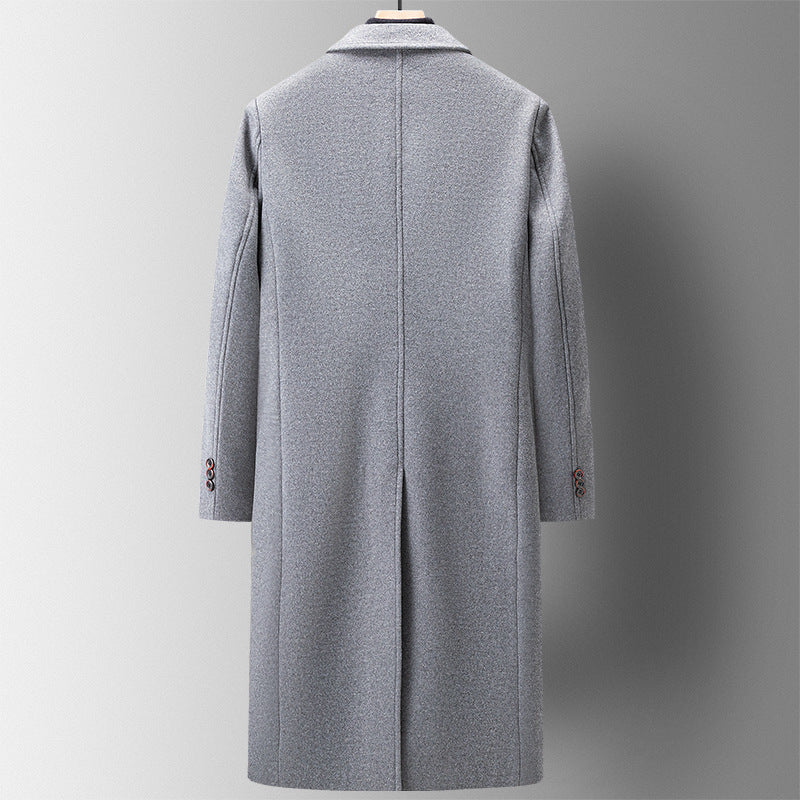 Double Breasted Knee-Length Wool Coat