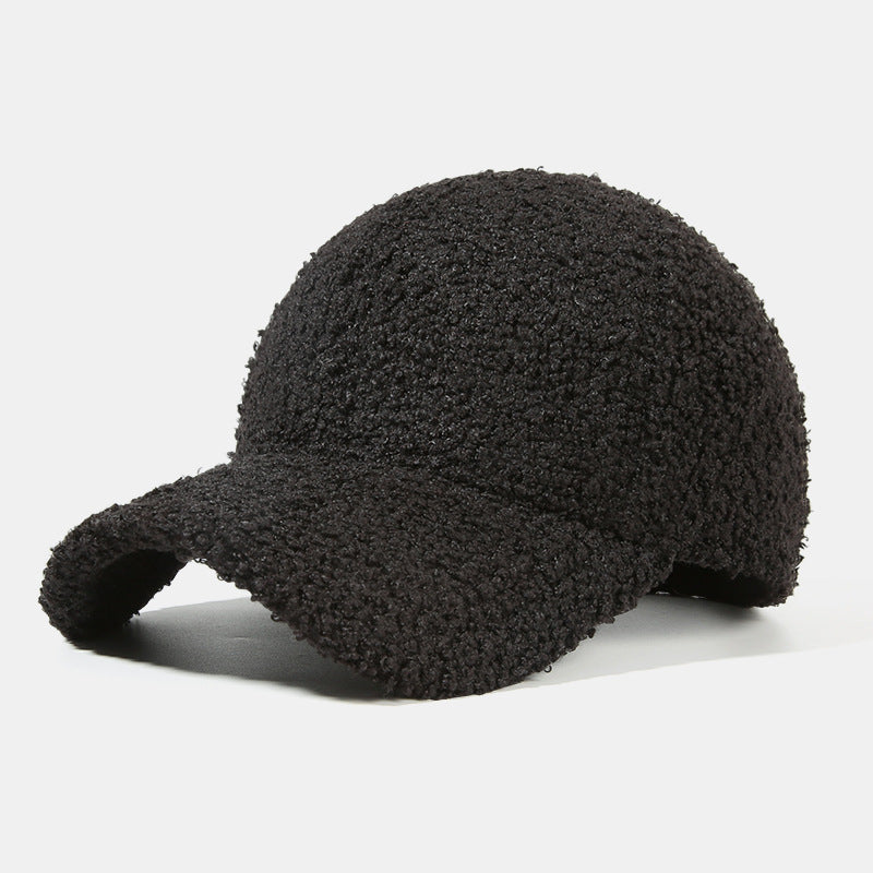 Plush Warm Solid Color Baseball Cap