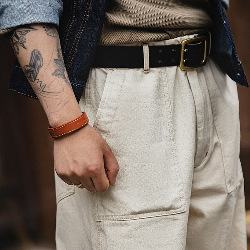Men's Retro Loose Workwear Straight Wide Leg Pants