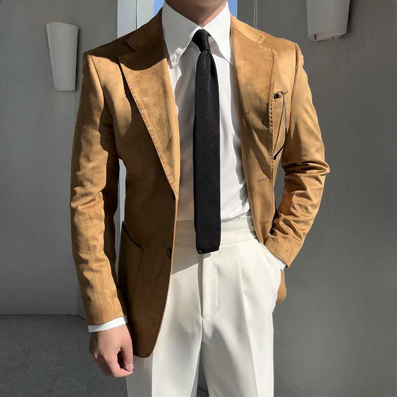 Slim Fit Vintage Suede Blazer